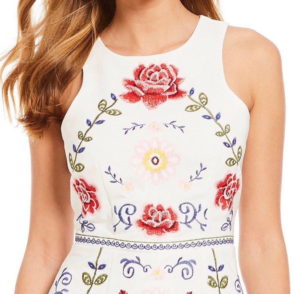 Embroidered floral dress